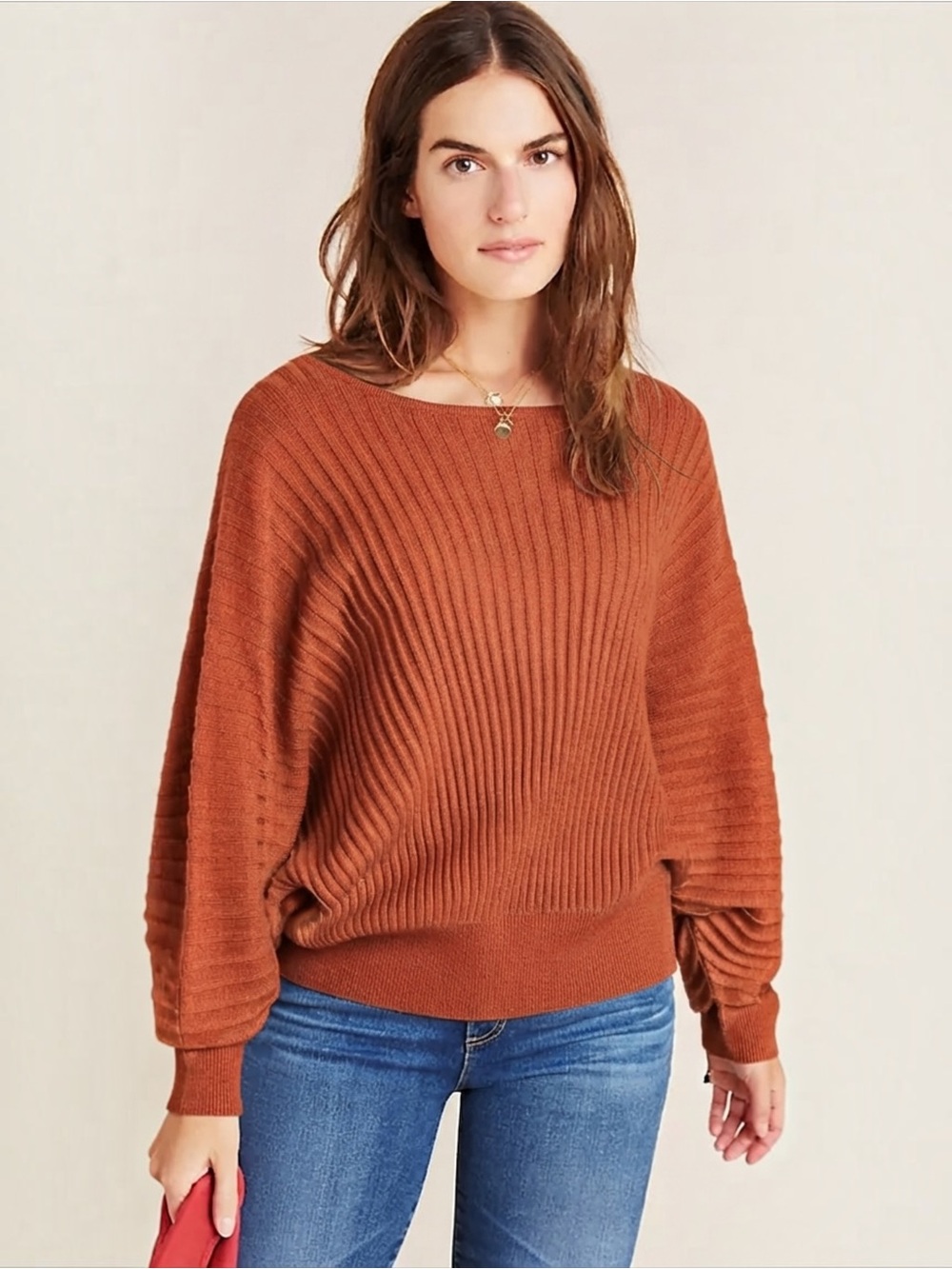 Anthropologie Ribbed Karla Boat Neck Sweater Size Extra Large